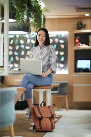 Girl preparing for seminarの写真素材