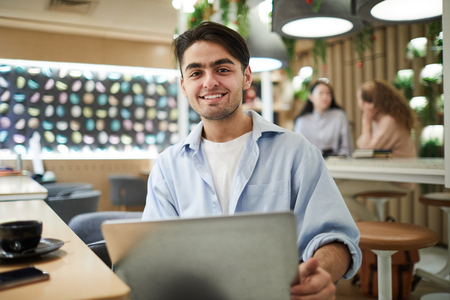 Student with laptopの写真素材