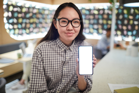 Advert in smartphoneの写真素材
