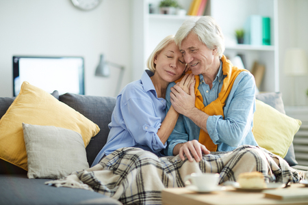 Modern Senior Couple at Homeの写真素材