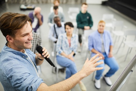 Successful business coach presenting sales strategyの写真素材
