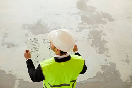 High Angle view at Engineer on Site