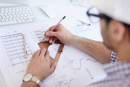 Engineer Drawing Scheme Close up