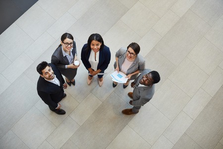 Happy young business professionals