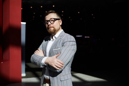 Confident TV show host