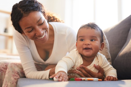 Positive mother and her baby