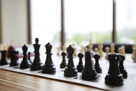 Arranged chess piecesの写真素材