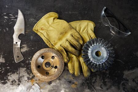 Metalsmith tools for processing ironの写真素材