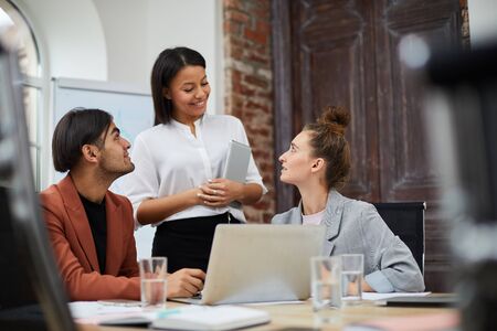 Multi-Ethnic Business Team in Officeの写真素材