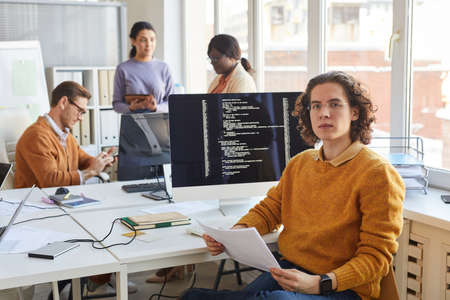 Young Software Engineer in Officeの写真素材