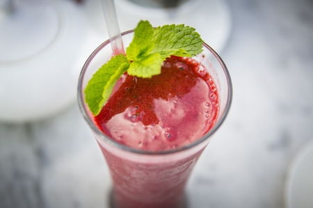 Smoothie   fruit smoothie with mint leaf 
