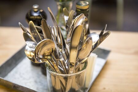 Cutlery in the restaurant
