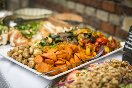 Catering / antipasti, colorful vegetable plateの写真素材