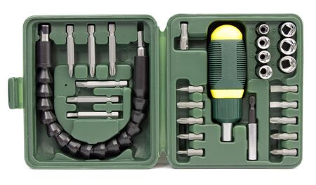 Screwdriver with interchangeable elements for different purposesの写真素材