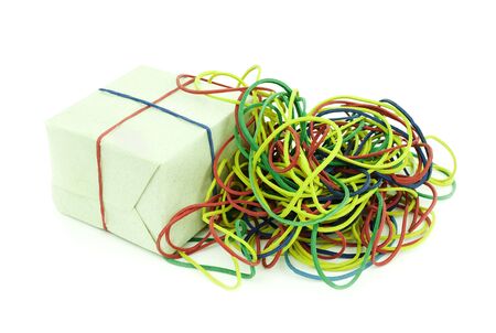 Colored rubber kolechki for packaging and strappingの写真素材