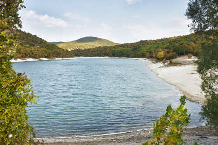 Picturesque Lake Sukko in southern Russia in the autumnの写真素材