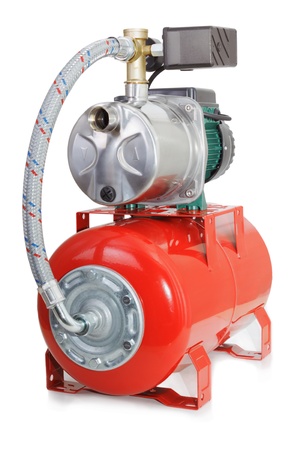 Automatic water pump with a red tankの写真素材