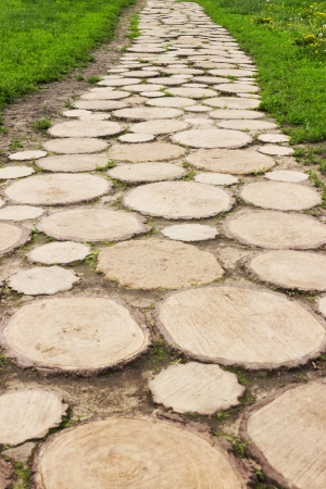 The wooden footpath in the Museum of Wooden Masterpieces in Suzdal, Russiaの写真素材