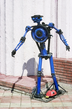 The figure of a man made of metal partsのeditorial素材