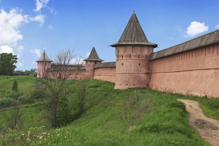 The ancient Kremlin walls in the city of Suzdalの写真素材