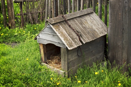 Doghouse in Russian village of the nineteenth centuryの写真素材