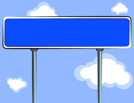 Road sign on a sky background. Vector illustrationのイラスト素材