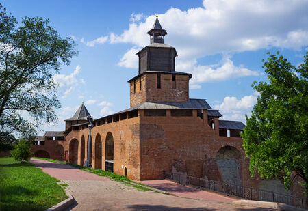 RUSSIA, NIZHNY NOVGOROD - AUG 06, 2014: Nizhny Novgorod Kremlin over five hundred years. This is one of the towersのeditorial素材