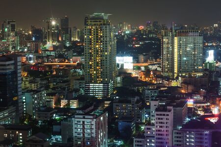 BANGKOK, THAILAND - CIRCA APR 2013: night views of Bangkok from the Baiyoke Tower II. Baiyoke Tower is the tallest building in Thailand 328.4 mThailandのeditorial素材