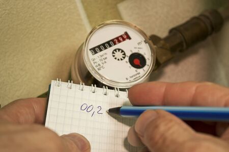 Record evidence of water flow measurement deviceの写真素材