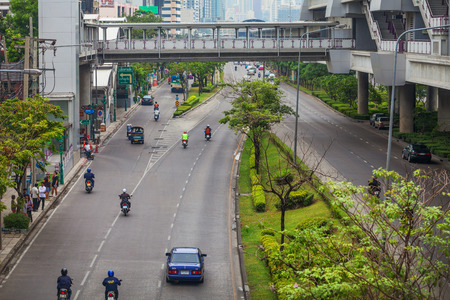 BANGKOK, THAILAND - Apr 12, 2013: Time when streets aren't loaded. Bangkok is one of the most...