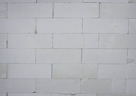 Wall masonry from easy aerated concrete blocks, frontal lookの写真素材