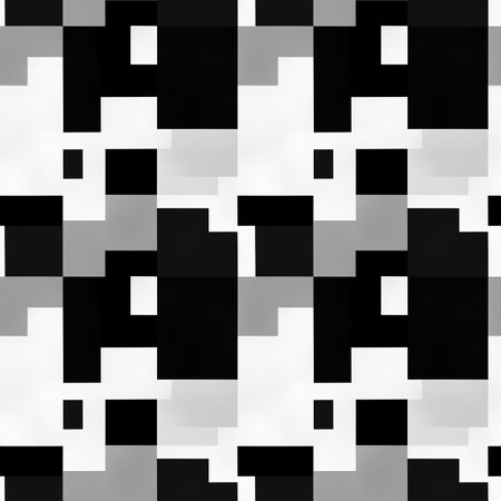 Geometric abstract vector pattern with black and white shapes. Geometric graphics composition. Seamless backgroundの写真素材