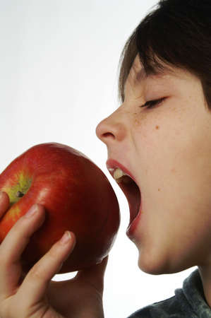 I am eating an appleの写真素材