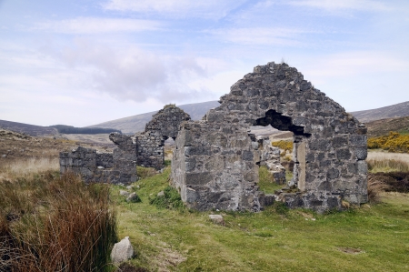 Old house, ruins at mountains valley  County Wicklow, Irelandの写真素材