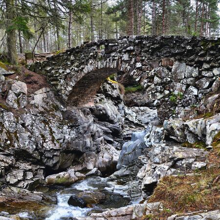 The Falls of Bruar are a series of waterfalls on the Bruar Water in Scotlandの写真素材