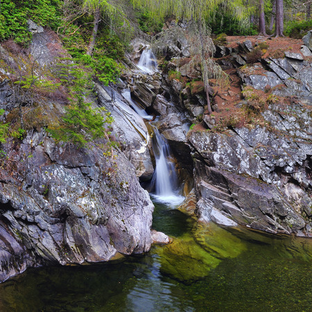 The Falls of Bruar are a series of waterfalls on the Bruar Water in Scotlandの写真素材
