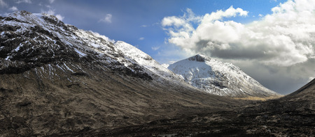 Glencoe Valley, Scottish Highlands in Aprilの写真素材