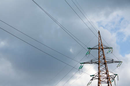 Line of electricity transmissionsの写真素材