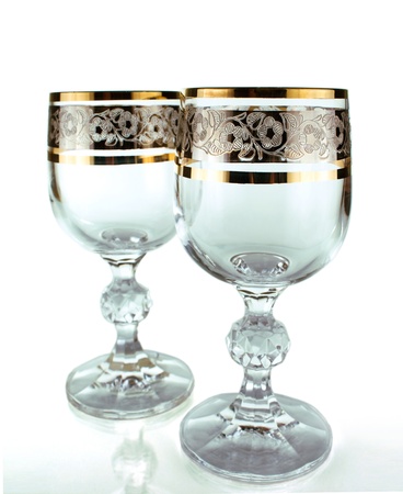 Two crystal gobletsの写真素材