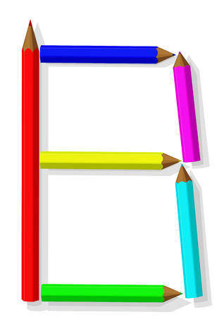 Letter B from pencilsのイラスト素材