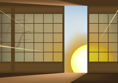 Japanese wallのイラスト素材