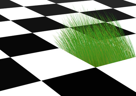Growing grass on a chess-boardのイラスト素材