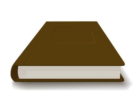 Thick book in a brown coverのイラスト素材
