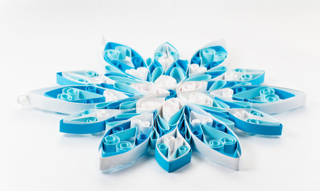 Quilling pattern on a white backgroundの写真素材