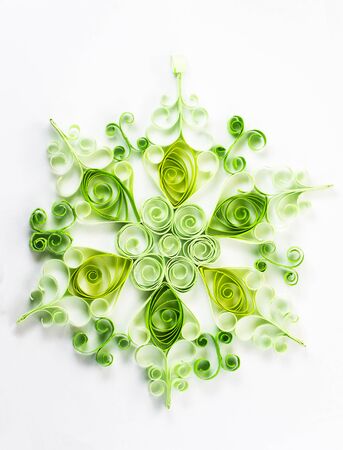 Quilling pattern on a white backgroundの写真素材