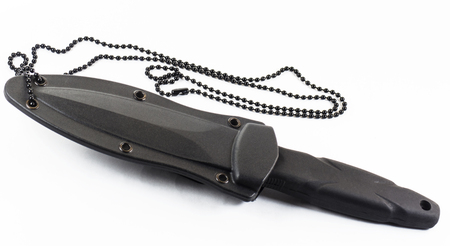 Dagger in a sheath of black on a white backgroundの写真素材