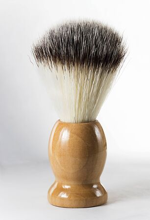 Shaving brush on white backgroundの写真素材