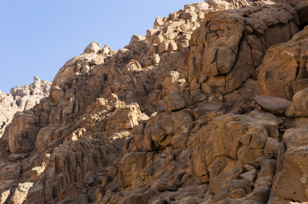 Brown rocks of Sinai, against the skyの写真素材