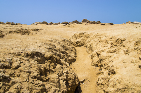 A rift in the earth. Ras Mohamed National Parの写真素材