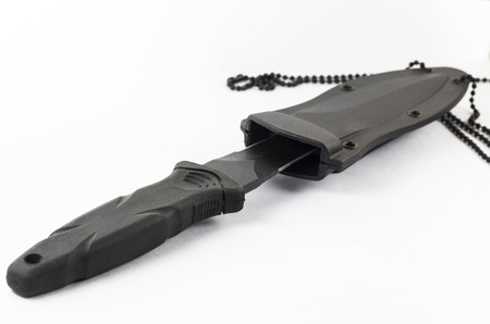 Dagger in a sheath on a white backgroundの写真素材